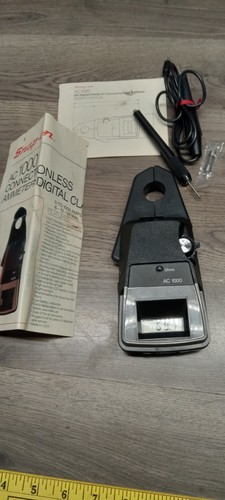 Snap-on AC1000 DC Digital Clamp-on Ammeter with Case, Probe, Manual