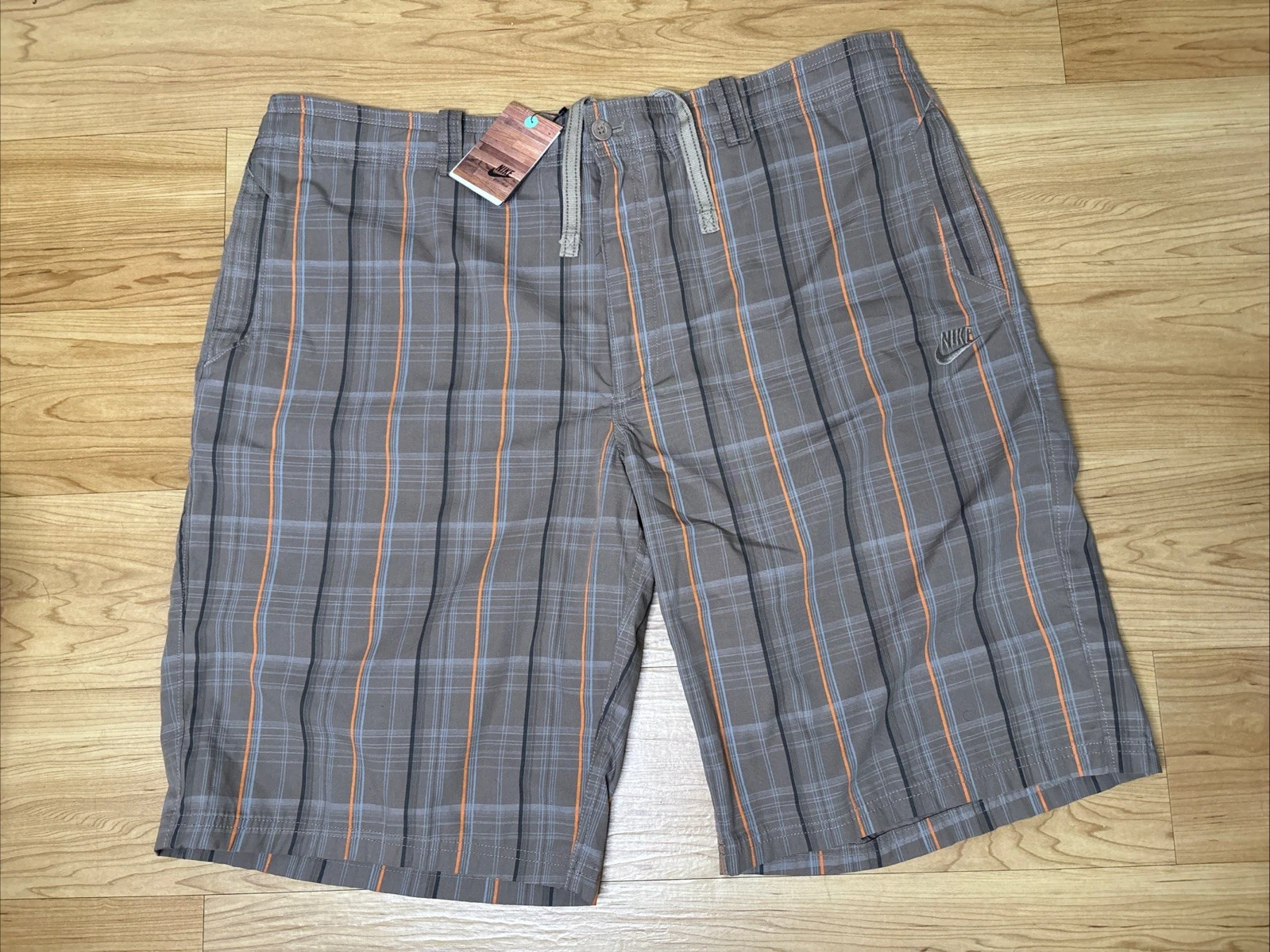 Nike Sportswear Active Shorts Mens Sz 2XL Plaid Print NEW