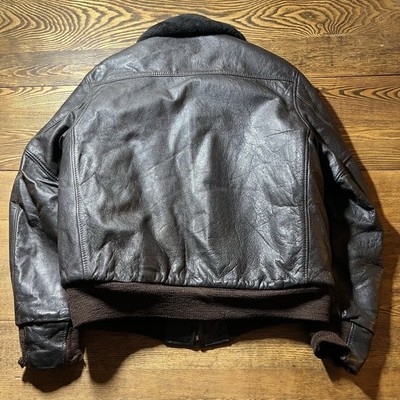 美品 80s USA製L.L.Bean G1 レザージャケット 古着 80s- LL Bean G-1 タイプ ボア ライナー 本革 ゴートスキン