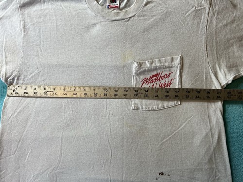 Worn Distressed Stained Marlboro Wild West Collection 90s Vintage T-Shirt XL - Bild 17 von 19