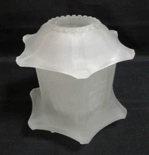 FROSTED GLASS FAIRY LAMP PAGODA CANDLE HOLDER 5" T X 5" W