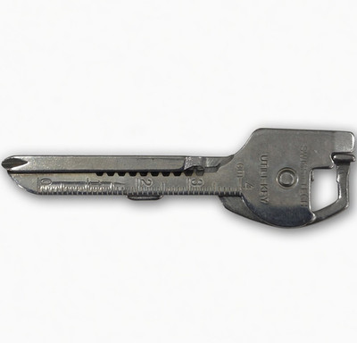 Swiss+Tech Utili-Key Metal Sliding Caliper Multi-Tool Metric Keychain