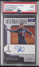 2022 PANINI PRIZM WORLD CUP QATAR INTL INK #IKM KYLIAN MBAPPE PSA 9