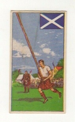 Tossing the Caber 1962 sports trade card. Dickson Orde. Scotland