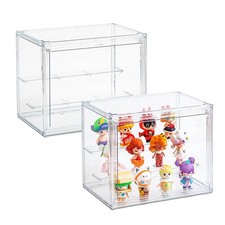 Acrylic Display Cases for Collectibles, 3 Tier Clear Shelf Boxes for Figures,...