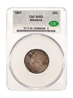 1847 Seated Liberty Silver Quarter Coin CAC Au55