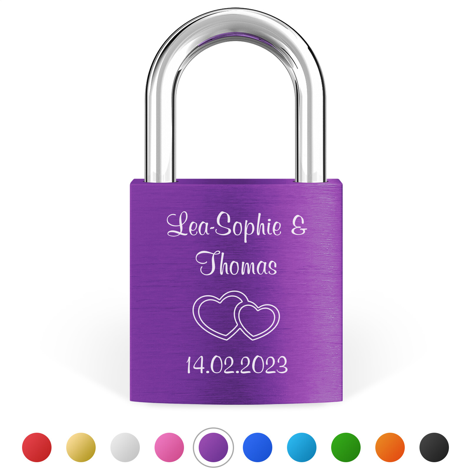 Liebesschloss mit Gravur 10 Farben Liebes Schloss Wunschgravur Love Geschenkidee