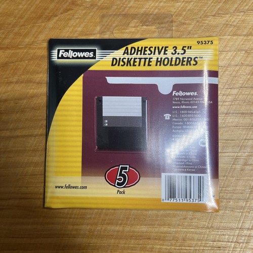Fellowes Adhesive 3.5" Diskette Floppy Disk Holders Lot of 3 Packs (15 Total) - Picture 2 of 4