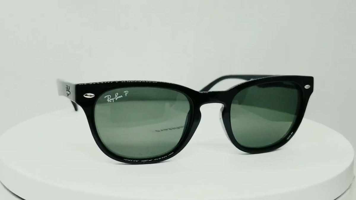 RAY BAN black/green POLARIZED RB4140 601/58 49 sunglasses NEW IN