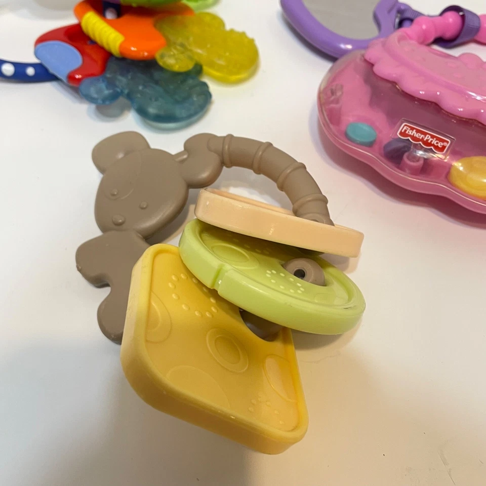 Baby Infant Teethers Nuby Keys Fisher Price Purse Generic Bear Multicolor Lot 3 - Image 4 of 4