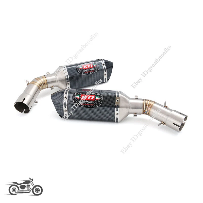 Tubo de escape de enlace medio L&R punta de silenciador de acero inoxidable para Ducati 848 1098 1198 Foto 2 de 4