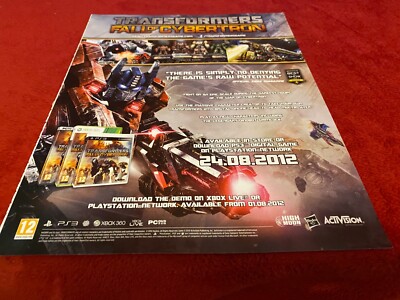PADA10 WERBUNG 11X9 TRANSFORMERS FALL OF CYBERTRON PLAYSTATION & XBOX