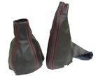 <!--F#f_0-->FOR HOLDEN ASTRA 4 TS 98-05 GEAR BOOT + HANDBRAKE GAITER LEATHER STITCH RED (For: Holden)<!--F/-->