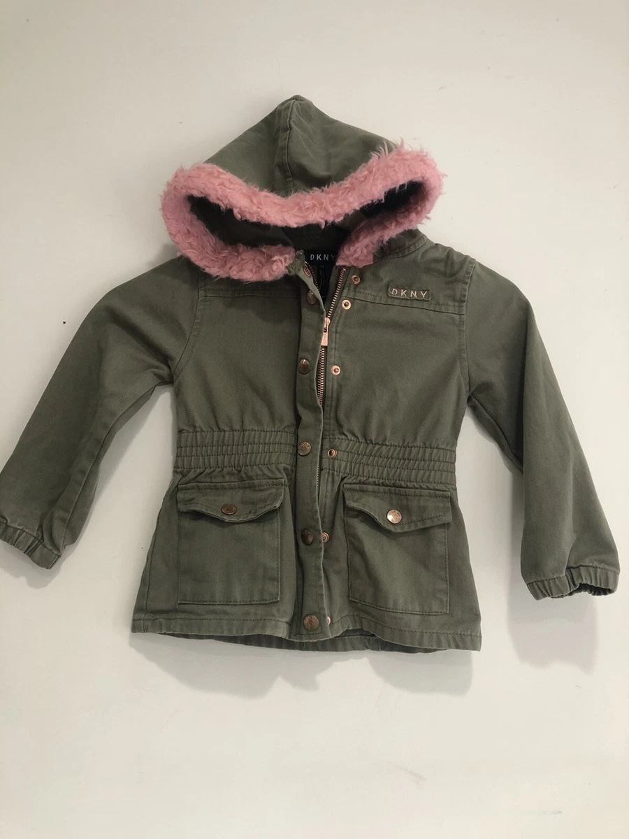 Green jacket with pink hotsell fur