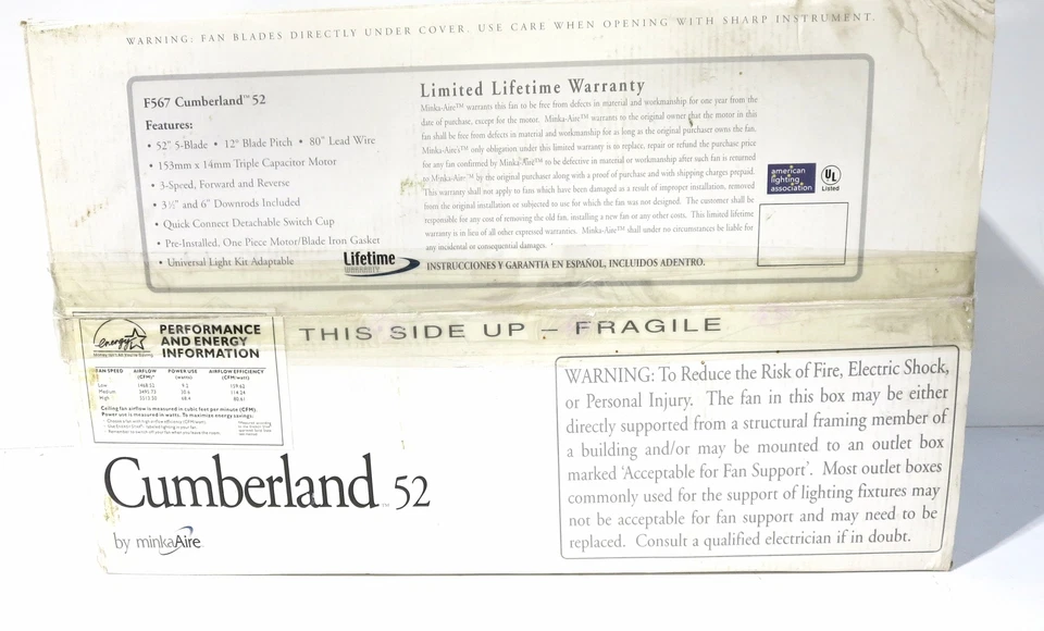 Потолочный вентилятор MINKA-AIRE F567-RC MinkaAire 5 лопастей 52 дюйма Energy Star - деревенский медный - Изображение 3 из 4