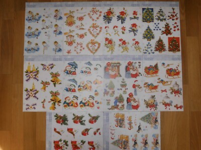Bastelauflösung:10x 3D-Etappen-Bögen Weihnachten von AVEC - verschiedene Motive