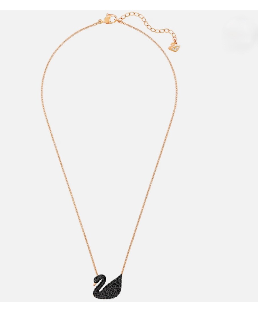 Swarovski 5204134 Women's Black Iconic Swan Necklace for sale
