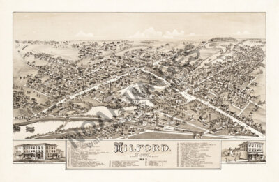 Panoramic Map of Milford Delaware c1885 16x24
