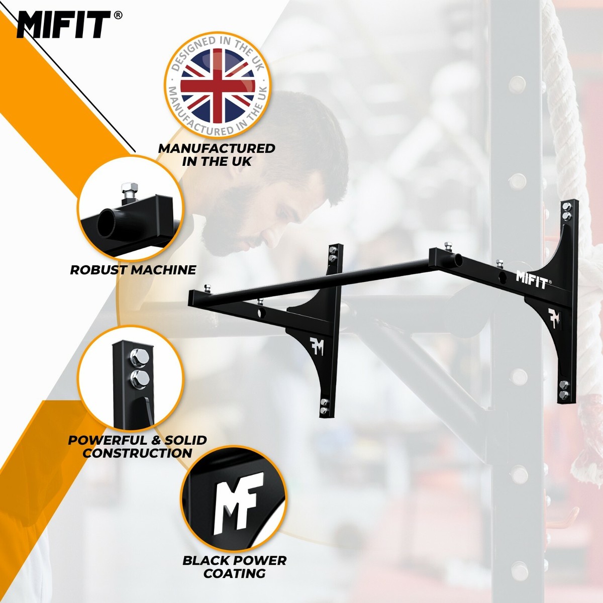 Pull Up Bar Wall Mounted Home Gym Trainer Calisthenic Heavy Duty