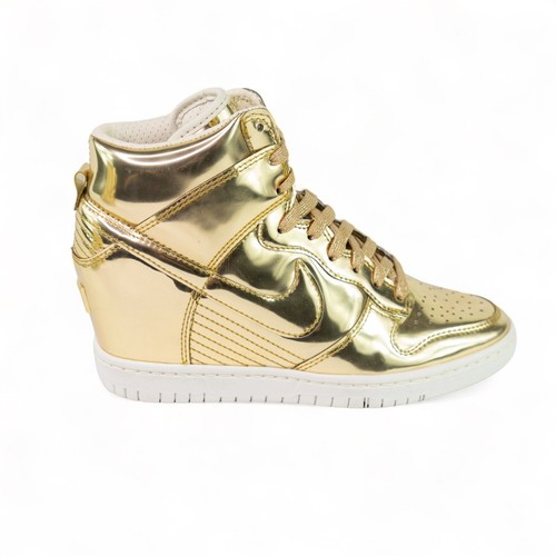 Nike Dunk Sky Hi High Hidden Wedge Heel Metallic Liquid Gold Womens US 5 RARE - Picture 9 of 11