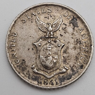 1941-M 10 XF Centavos Philippines US Manila Mint Silver Coin Ten USA
