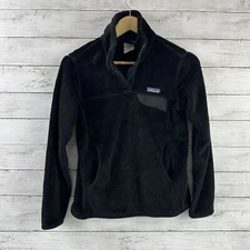 Patagonia Snap T Womens XS Fleece Black 1/4 button Extra Small Outdoor