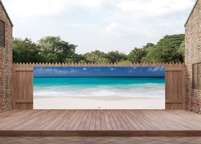 OUTDOOR BILDER BANNER GARTEN POSTER ZAUN WETTERFEST 560x180cm Strand Meer Natur
