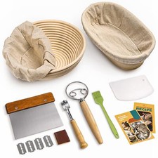 Bread Banneton Proofing Basket Set Of 2 9 Inch Round  10 Oval Cane Sourdough Ba