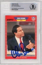 1989 -CHRIS BERMAN- Beckett BAS Signed/Autograph/Auto Pro Set Rookie Card - RC