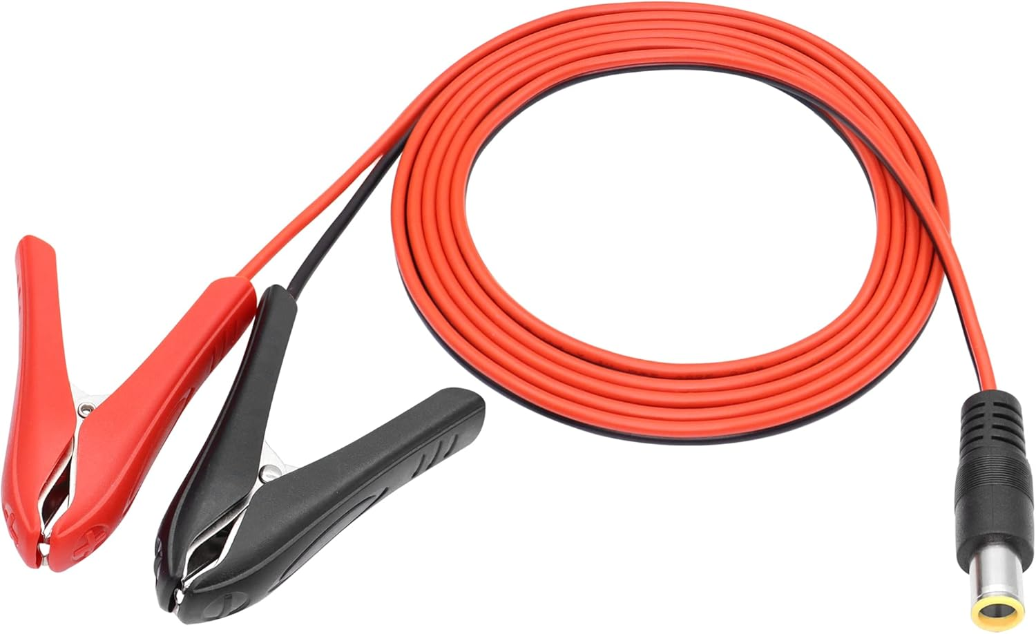 YACSEJAO 8mm DC Battery Clips to Clamps Extension Cable 12-24V for Car Audio Power