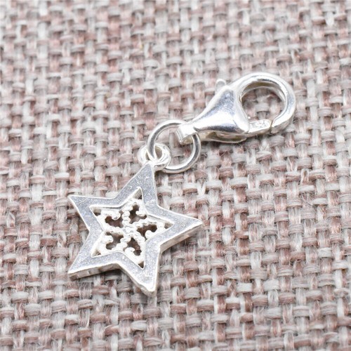 925 Sterling Silver Star Dangle Clip On Charm with Lobster Clasp for Bracelet eBay