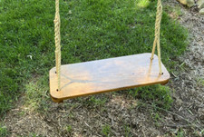 Adult And Child Wood Tree Swing /Handspliced Rope at Seat comes with 10' of rope