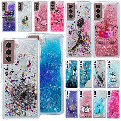 Liquid Glitter Bling Printed Case For Samsung S23 Ultra S22 S21 S20 Phone Cover