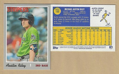 2019 Topps Heritage Minors AUSTIN RILEY #160 Gwinnett Stripers 