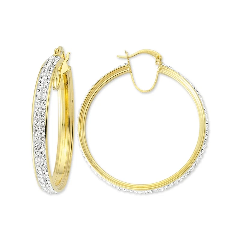 9ct gold crystal hoop best sale earrings