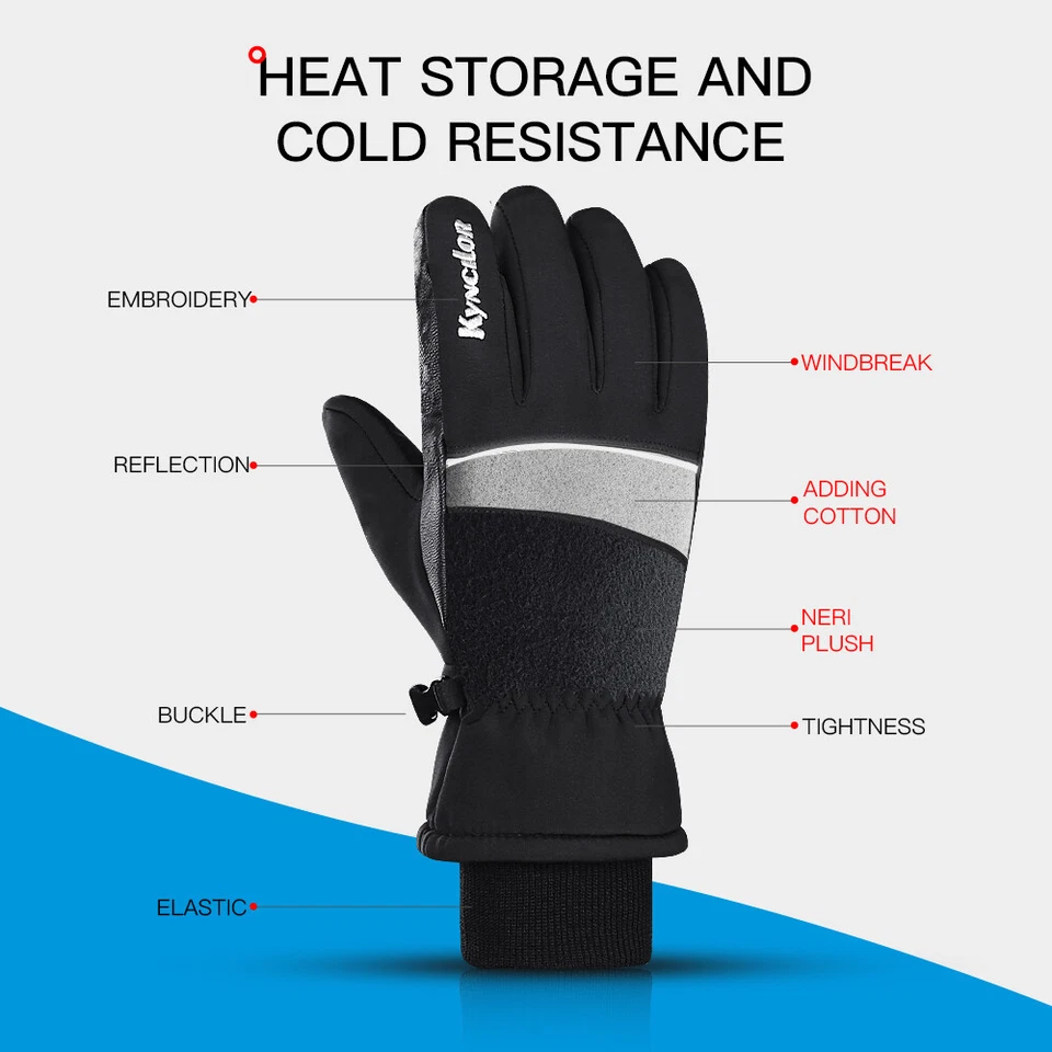 Guantes de Invierno -30°F Guantes Térmicos Impermeables para Hombres Mujeres Guantes Aislantes 3M Foto 4 de 4