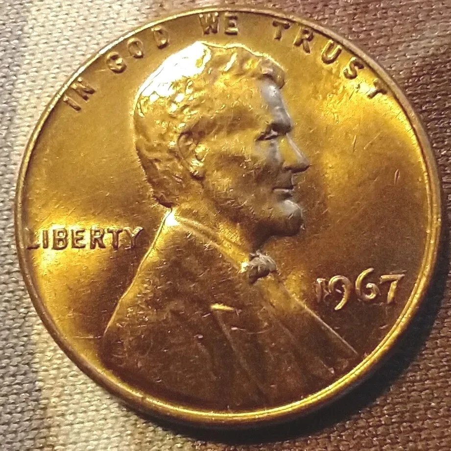 Rare BU-1967 Lincoln Memorial Cent-SMS-No Mint Mark-DDO, "L" in Rim, DCAM  - Image 3 of 4