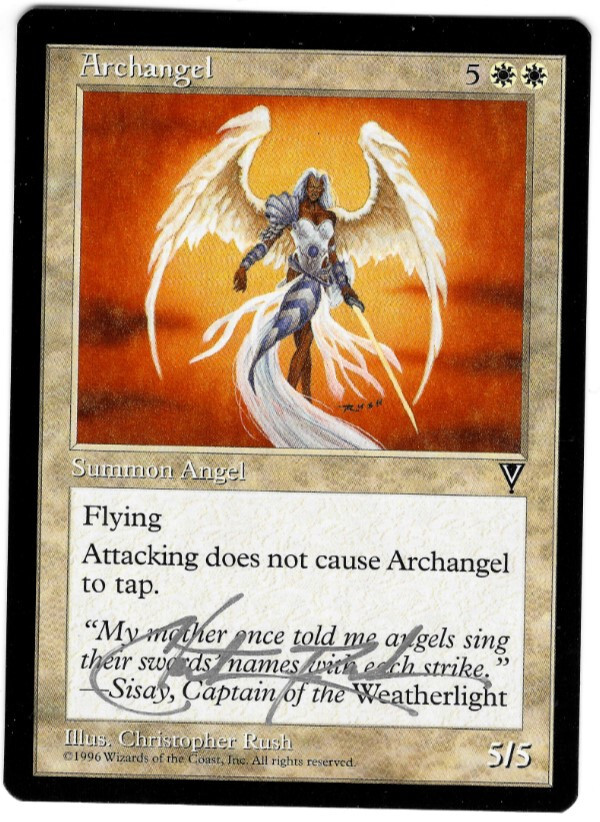 MTG Archangel Visions - White Creature - Christopher Rush Signed - Magic