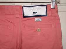 NEW VINEYARD VINES CLUB PANTS BOYS SZ 8 X 24" RHUBARB PINK COTTON CHINO NWT 49