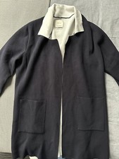 Zara KNIT soprabito giacca elasticizzato blu navy donna taglia M