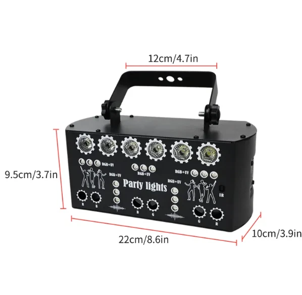 Party Lights Sound Activated Laser Gift DJ Disco Light Strobe Stage Light - Image 2 of 3