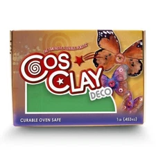 M00606 MOREZMORE 1 lb Cosclay DECO GREEN Flexible Polymer Clay Soft Grade