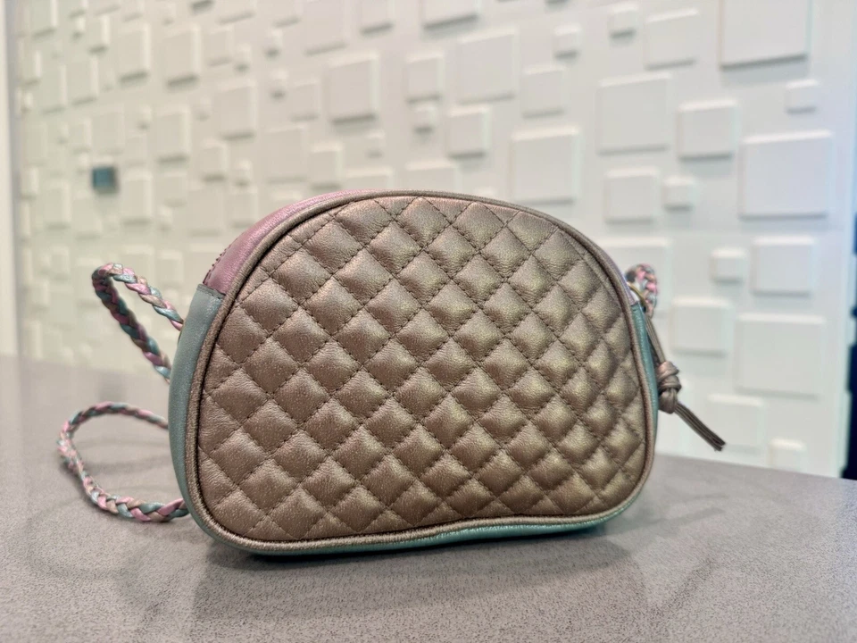 Authentic GUCCI Metallic Turquoise/Pink Mini Trapuntata Crossbody Shoulder Bag - Image 2 of 4