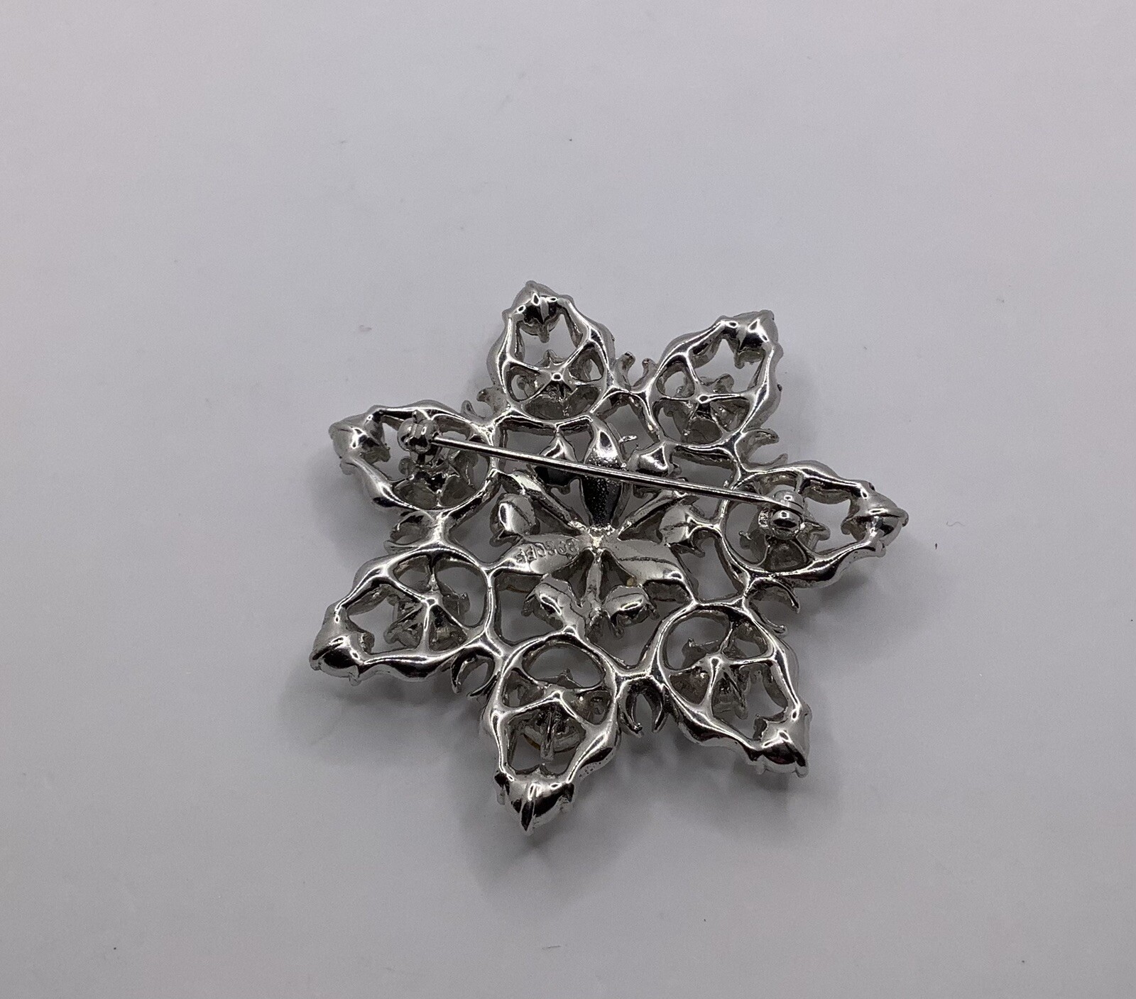 Vintage Signed Bogoff Silver Tone Clear Rhineston… - image 12