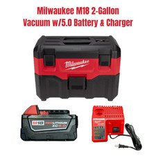 Milwaukee M18 2-Gallon Wet/Dry Vacuum 0880-20 w/5.0 Battery Charger