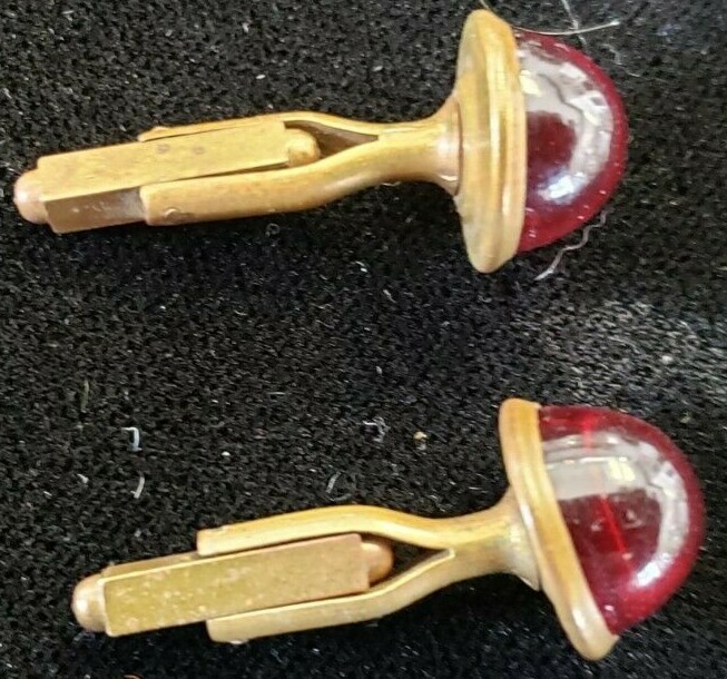 Swank Ruby colored crystal bullet back style cuff… - image 4