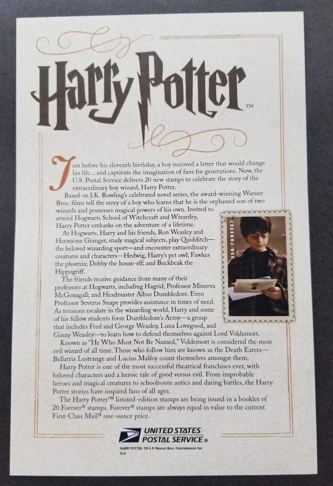 [SJ] USA Harry Potter 2013 Movie Magic Novel Monster (FDC) *see scan - Image 4 of 4