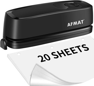 3 Hole Punch,  Electric Three Hole Punch Heavy Duty, 20-Sheet Punch Capacity, AC