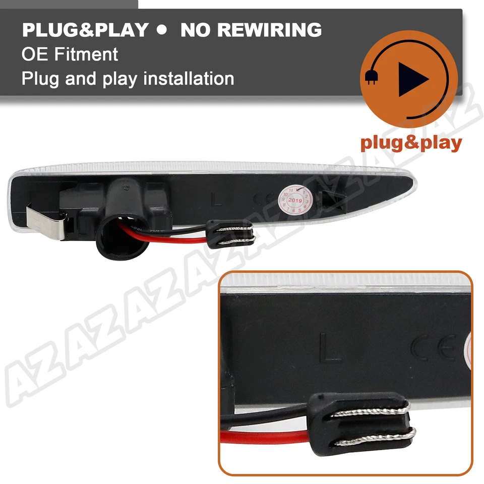 2XFor BMW E65 E66 745i 750i 760i LED Side Fender Repeater Light Turn Signal Lamp - Изображение 4 из 4