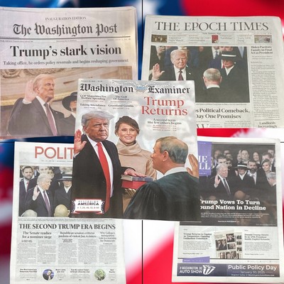 NEW LOT OF 5 WASHINGTON POST NEWSPAPERS MAGAZINE-INAUGURATION PRESIDENT TRUMP